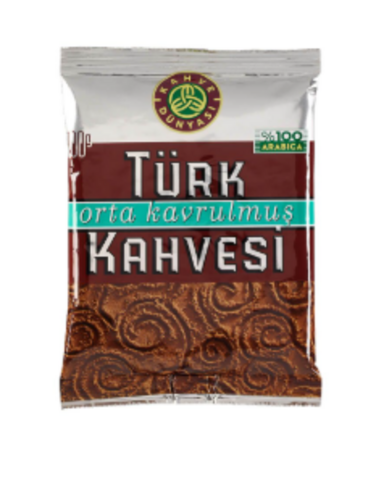 KAHVE DÜNYASI TÜRK KAHVE 100 GR.ORTA ÖĞÜTÜLMÜŞ